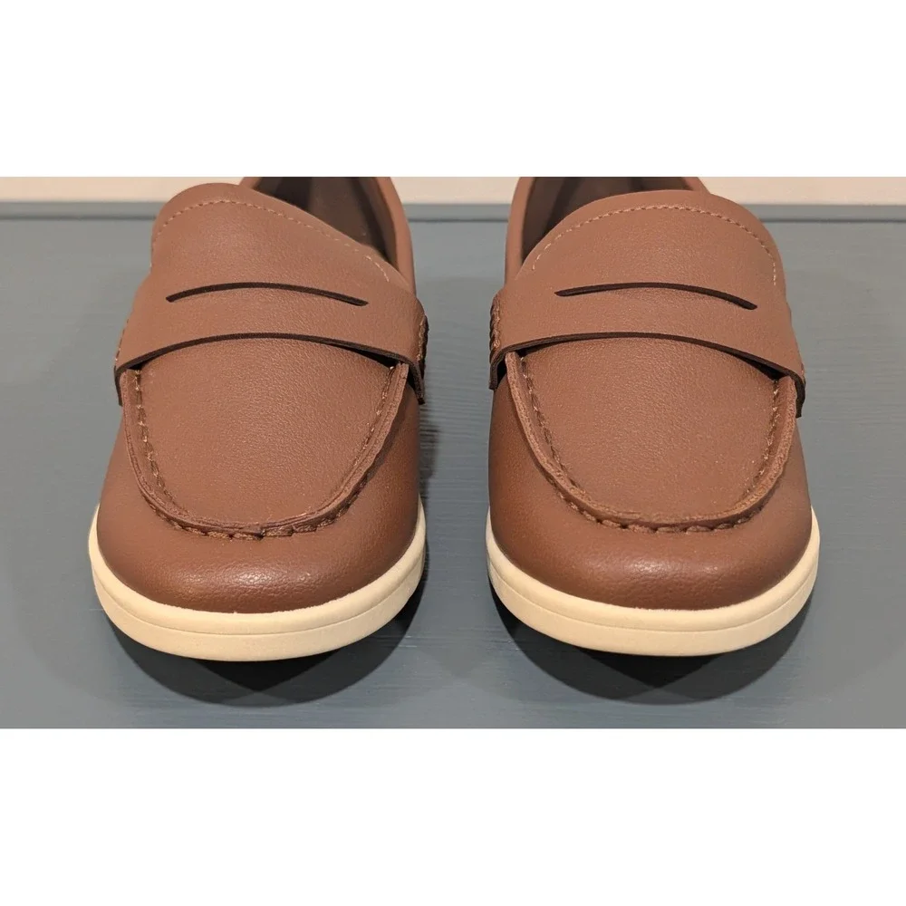 Lands End Kids Penny Loafers Brown Slip On Dress Shoes Boys Size 12 NWOB New